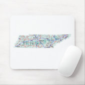 Tennessee Interstate Kaart Mousepad Muismat (Met muis)