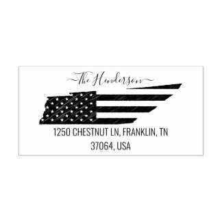 Tennessee Kaart USA Vlag Retouradres Custom Zelfinktende Stempel