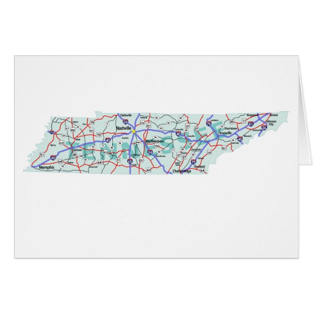 Tennessee Map Blank (Voorkant Horizontaal)