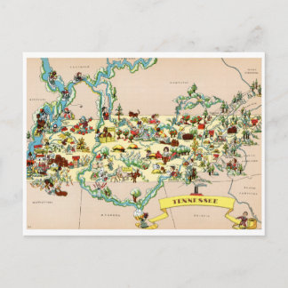 Tennessee  Map Briefkaart