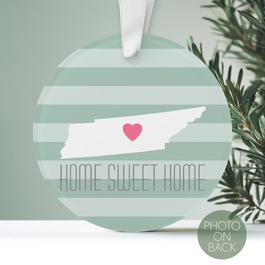 Tennessee Map Home State Love met Custom Heart Ornament