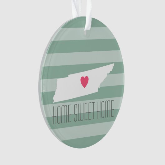 Tennessee Map Home State Love met Custom Heart Ornament (voorkant)