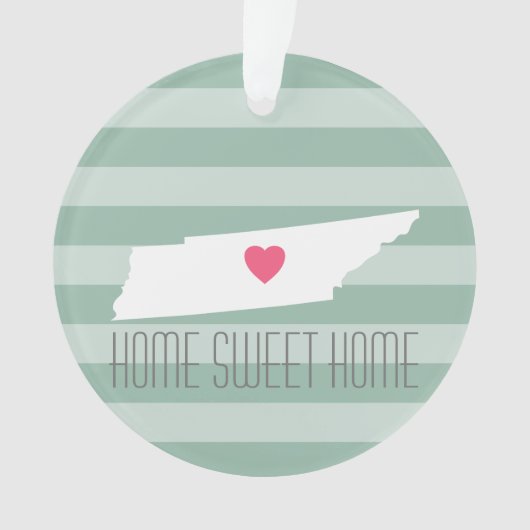 Tennessee Map Home State Love met Custom Heart Ornament (voorkant)