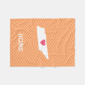 Tennessee Map Home State Love Optioneel hart Fleece Deken (Voorkant (Horizontaal))