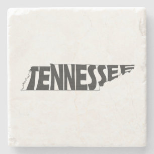 Tennessee Map Shaped State Name Black Word Art Stenen Onderzetter
