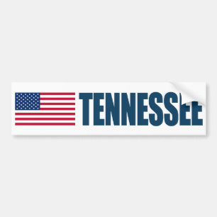 Tennessee met Amerikaanse vlag Bumpersticker