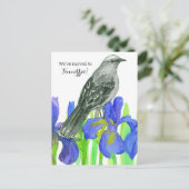 Tennessee Mockingbird Iris aangekondigd Briefkaart (Staand voorkant)