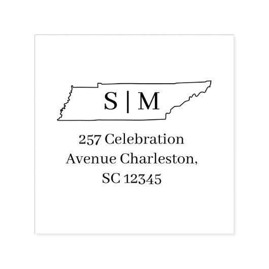 Tennessee monogram Terugzendadres Stempel (Design)