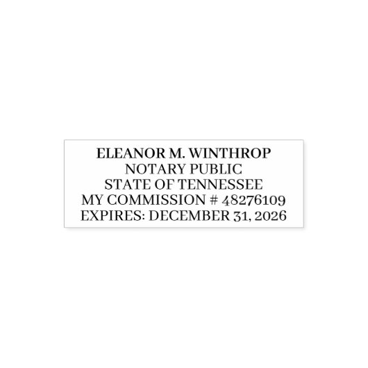 Tennessee Notaris Publiek Zelfinktende Stempel (Design)