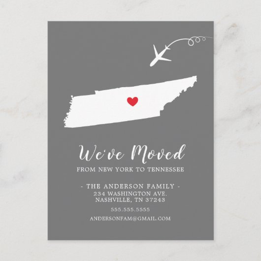 TENNESSEE-postkaart van de staat die de aankondigi Briefkaart (Voorkant)