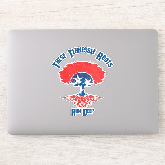 Tennessee Roots Flag Tree Vinyl Decal Sticker (Computer)