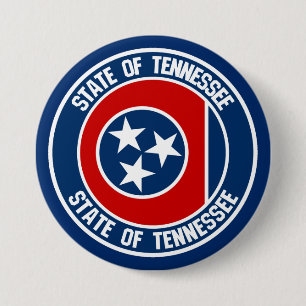 Tennessee Round Emblem Ronde Button 7,6 Cm