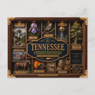 Tennessee-schaduwdoos 3D figuur staat Briefkaart