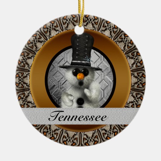 Tennessee Snowman kerstversiering Keramisch Ornament (Voorkant)
