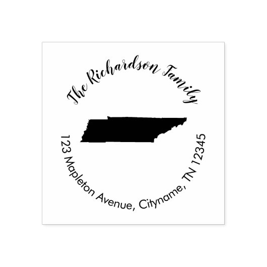 Tennessee staat retouradres rubberstempel 	rubberstempel (Afrduk)
