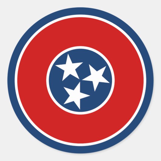 Tennessee Staatsvlag Ronde Sticker (Voorkant)