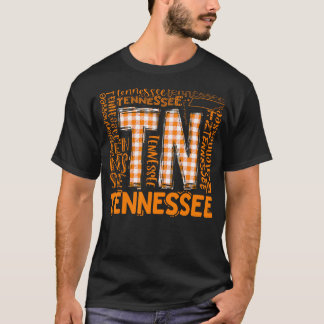 Tennessee Staatsvlag Sinaasappel Plaid Tn T-shirt