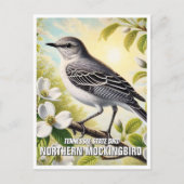 Tennessee State Bird Northern Mockingbird Briefkaart (Voorkant)