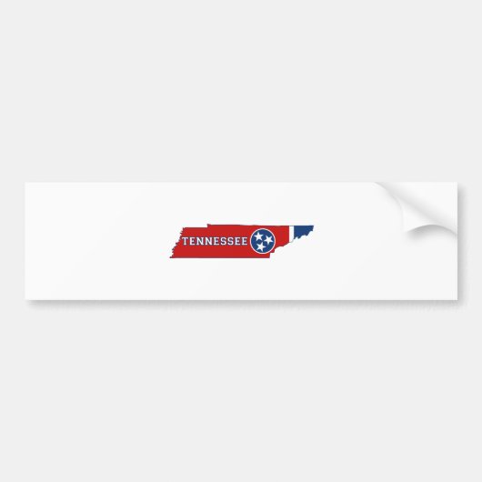 Tennessee State Flag and Map Bumpersticker (Voorkant)