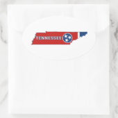 Tennessee State Flag and Map Ovale Sticker (Tas)
