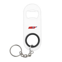 Tennessee State Flag and Map Sleutelhanger Flessenopener