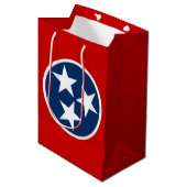 Tennessee State Flag Blue White Stars Medium Cadeauzakje (Voorkant Gekanteld)