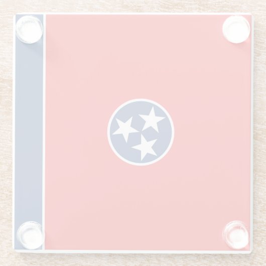 Tennessee State Flag Design Decor Glazen Onderzetter (Achterkant)