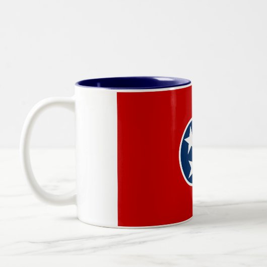 Tennessee State Flag Two-Tone Coffee Mok (Links)