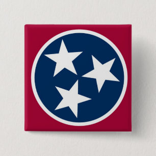 Tennessee State Flag Vierkante Button 5,1 Cm