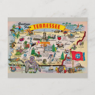 Tennessee State Map Briefkaart