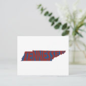 Tennessee State Name Word Art Red Briefkaart (Staand voorkant)