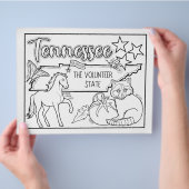 Tennessee State Shape and Facts Kleurplaat Flyer (Hand)