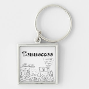 Tennessee State Symbols Volunteer State Afbeelding Sleutelhanger