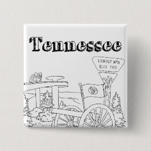 Tennessee State Symbols Volunteer State Afbeelding Vierkante Button 5,1 Cm
