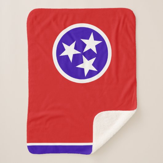 Tennessee State Vlag Print Patriottisch Sherpa Deken (Voorkant)