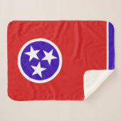 Tennessee State Vlag Print Patriottisch Sherpa Deken (Voorkant (horizontaal))