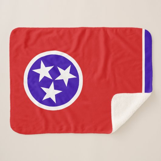 Tennessee State Vlag Print Patriottisch Sherpa Deken (Voorkant (horizontaal))