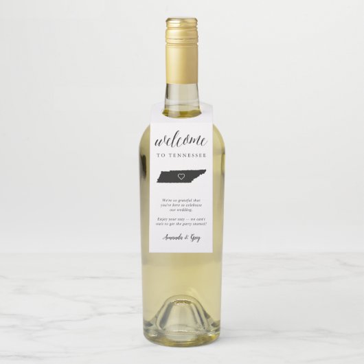 Tennessee State Wedding Welkom Flessenhanger (Op fles)