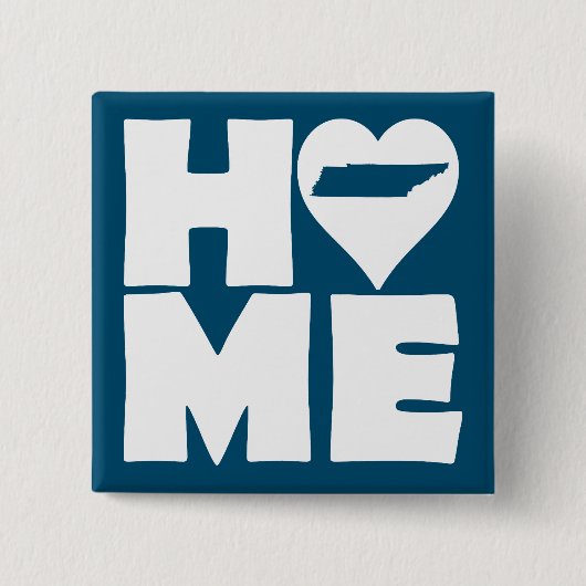 Tennessee Thuis Hart Staat Knop Badge Speld Vierkante Button 5,1 Cm (Voorkant)