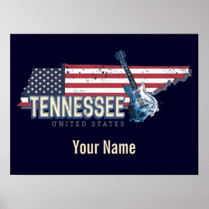 Tennessee United States Retro State  USA Poster