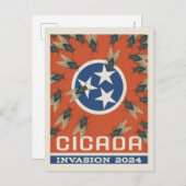 Tennessee Vlag Cicada Invasion Briefkaart (Voorkant / Achterkant)
