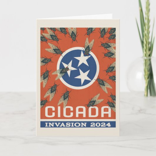 Tennessee Vlag Cicada Invasion Kaart (Voorkant)