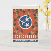 Tennessee Vlag Cicada Invasion Kaart (Gele Bloem)