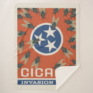 Tennessee Vlag Cicada Invasion Sherpa Deken
