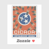 Tennessee Vlag Cicada Invasion Sticker (Vel)
