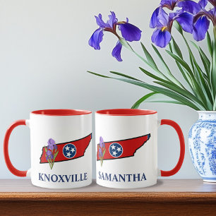 Tennessee Vlag met State Flower Iris Aangepaste te Mok