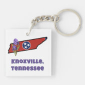 Tennessee Vlag met State Flower Iris Aangepaste te Sleutelhanger (Achterkant)