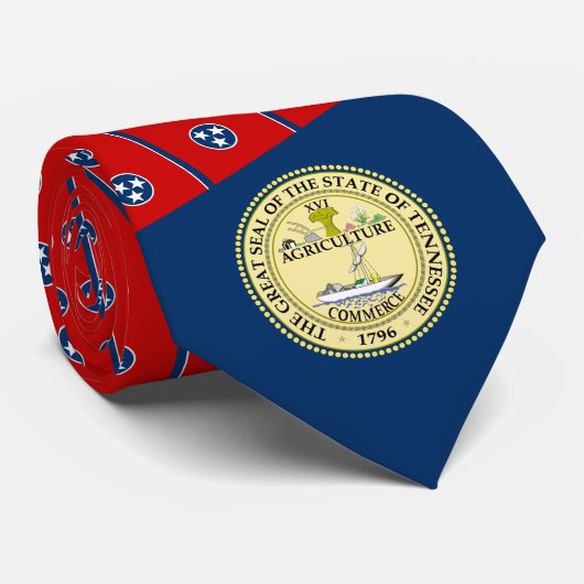 Tennessee Vlag & Zegel, Vlag van Tennessee Stropdas (Opgerold)