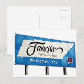 Tennessee vous souhaite la bienvenue sur la carte  (Devant / Derrière)