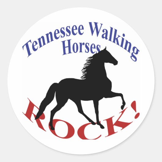 Tennessee Walking Horses Rock! – Begaafd paard Ronde Sticker (Voorkant)